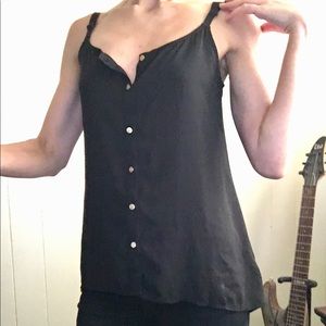 Black Gold Button up Tank Adjustable Straps